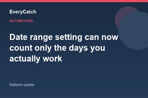 Date range setting can now count only the days you actually work