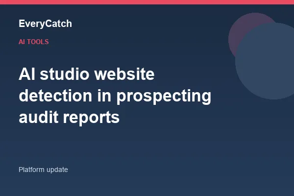 AI studio website detection in prospecting audit reports