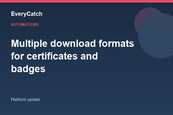 Multiple download formats for certificates and badges