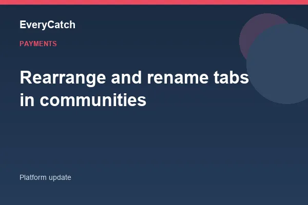 Rearrange and rename tabs in communities