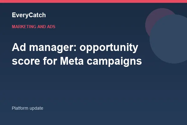 Ad manager: opportunity score for Meta campaigns