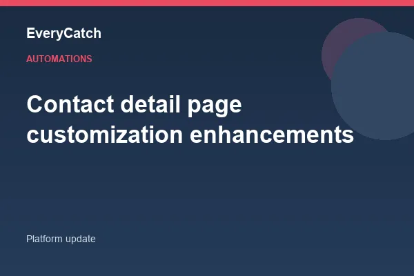 Contact detail page customization enhancements