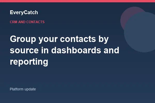 Group your contacts by source in dashboards and reporting
