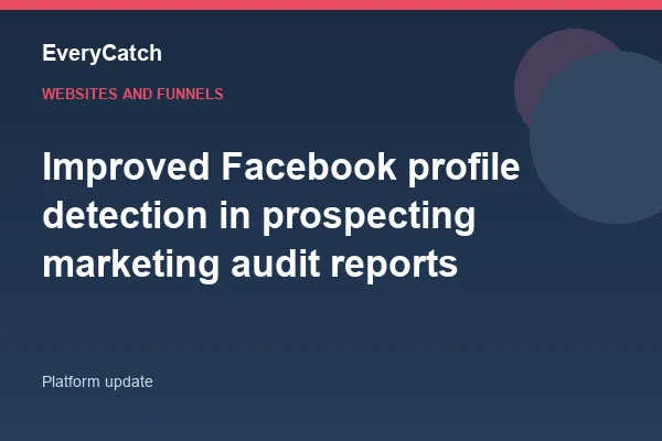 Improved Facebook profile detection in prospecting marketing audit reports