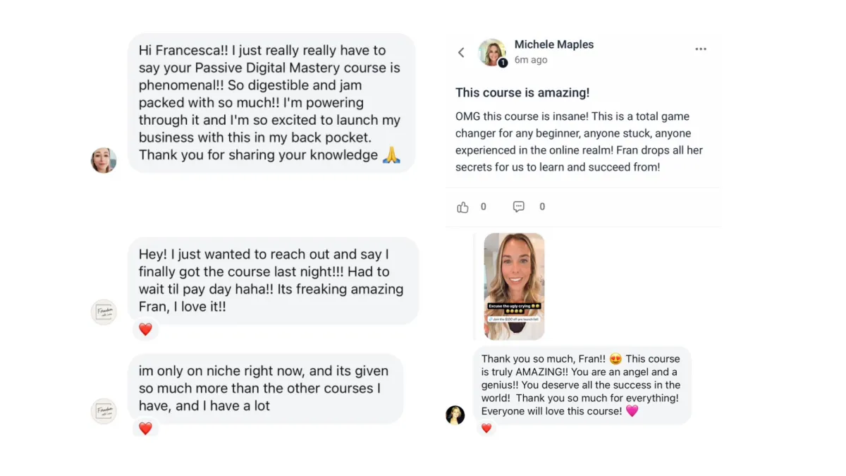 Passive Digital MasteryTestimonials Group