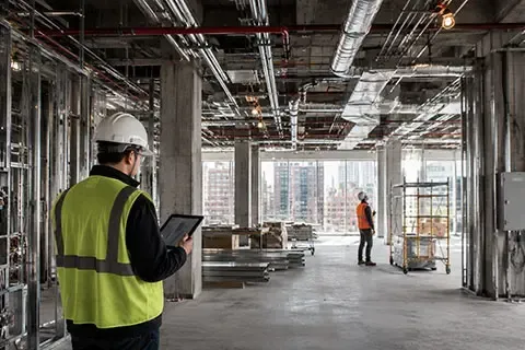 NYC DOB Special Inspections professional examining structural construction on a New York City building project
