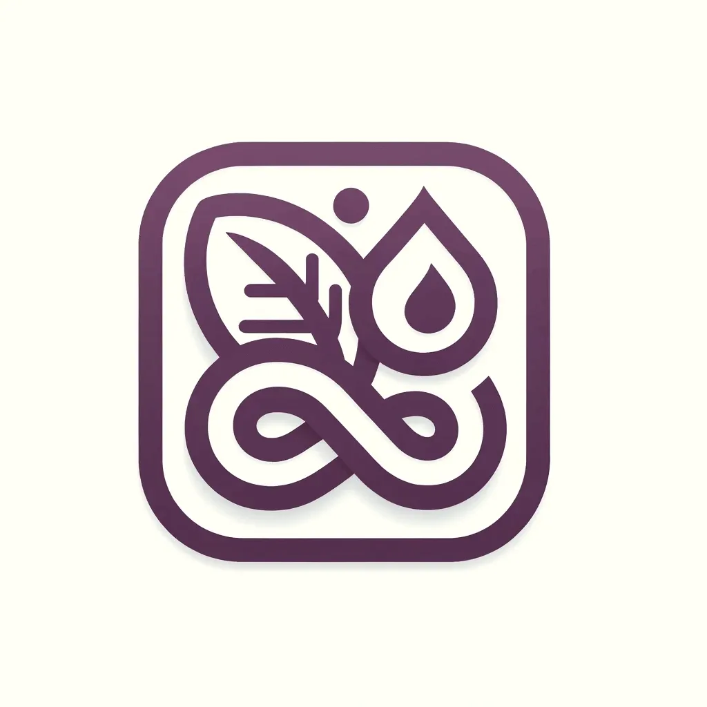 Eco-friendly practices icon featuring a leaf and water droplet in soft purple (#9782B5), symbolizing green cleaning solutions by Faye's Cleaning Co., Cleveland, OH.