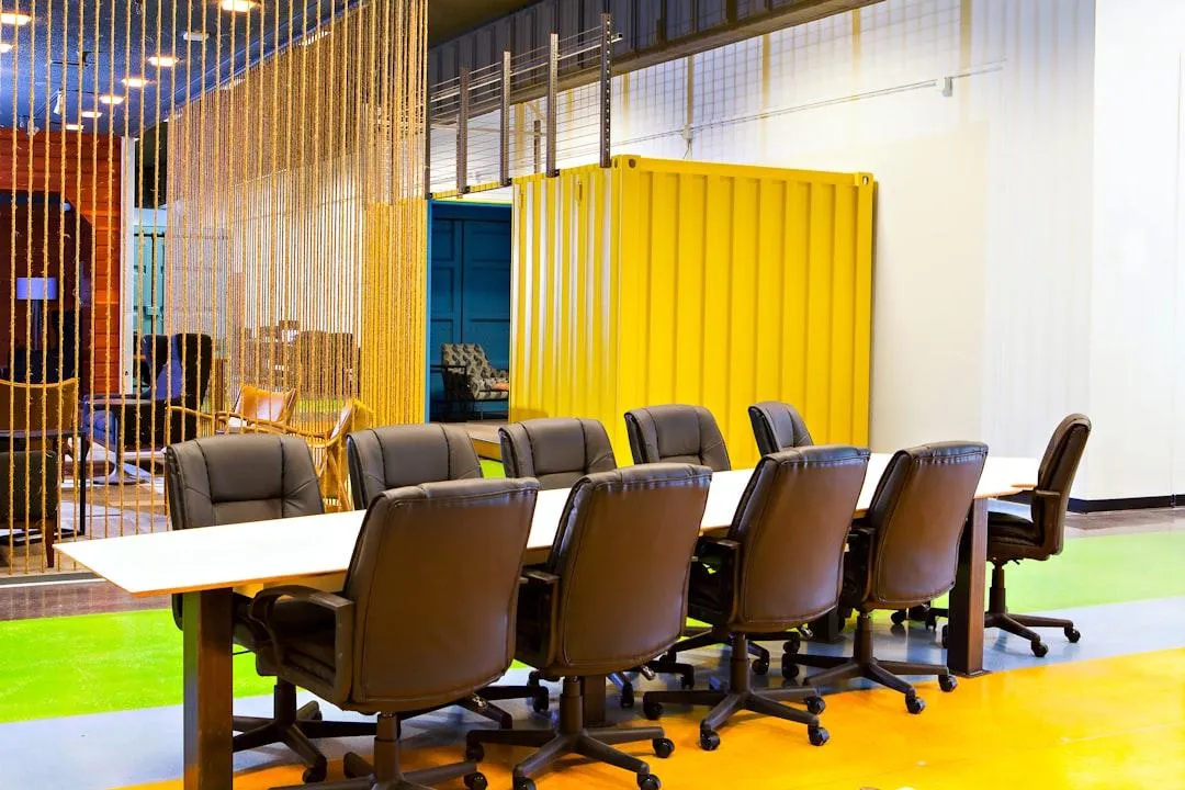 Modern office space protected by business property insurance for contractors
