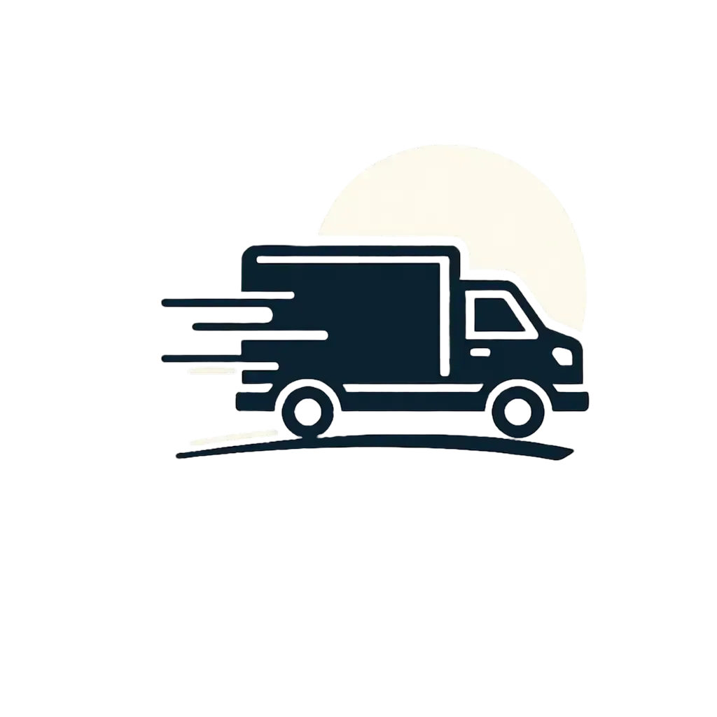 Minimalist navy blue icon representing bookkeeping services for transportation and logistics companies from Ferrara Bookkeeping and Consulting Las Vegas bookkeeper Ina Ferrara