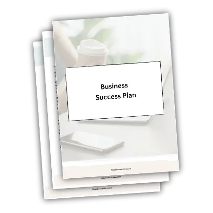 Image of a report titled 'Business Success Plan' offering steps to simplify your business tech.