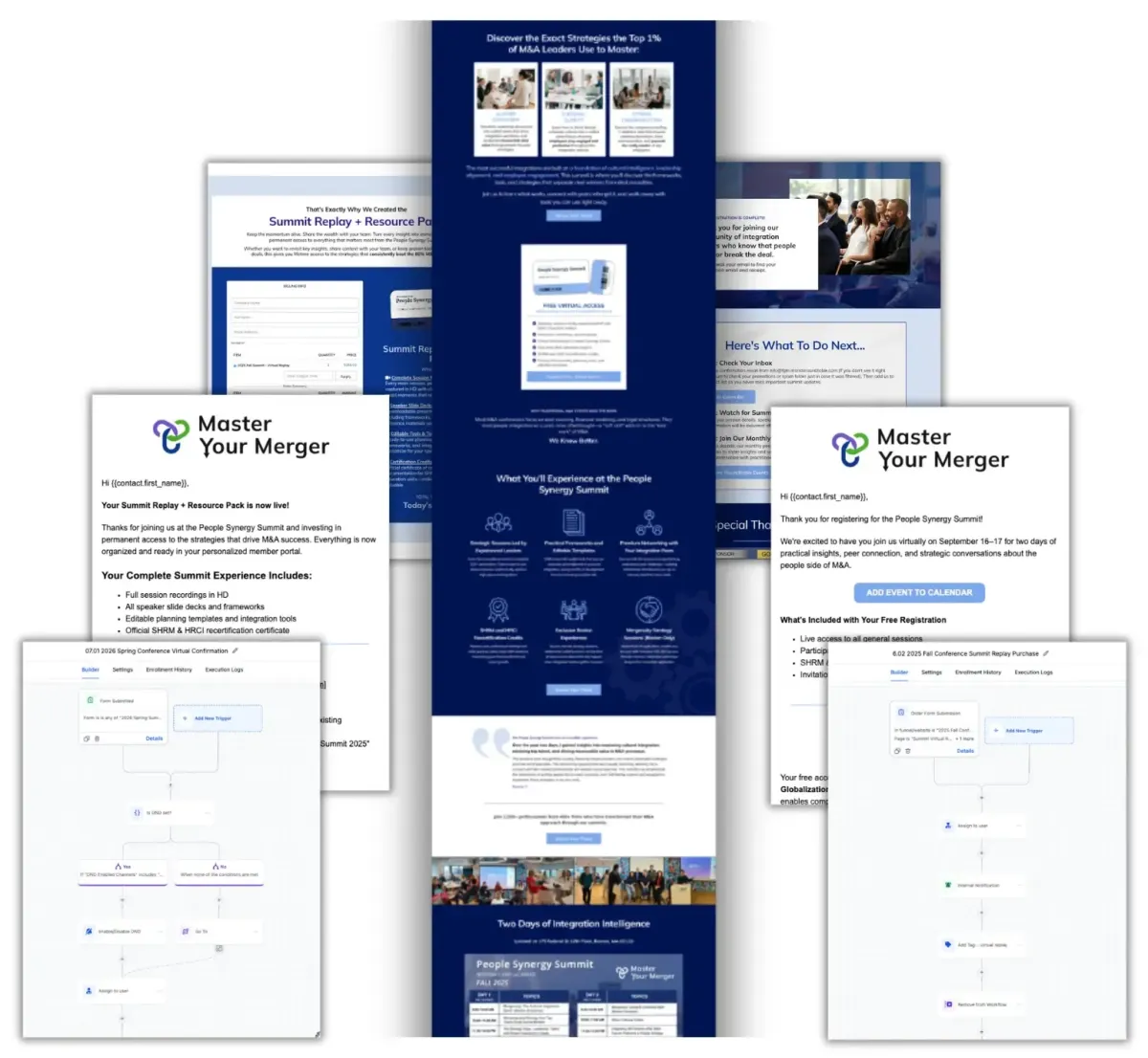 Master Your Merger multi-tier event registration funnel with automated reminders built in HighLevel