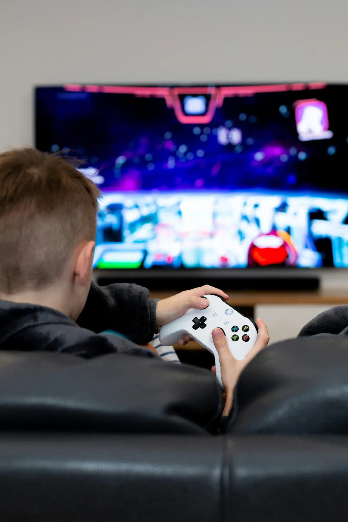 child playing video games