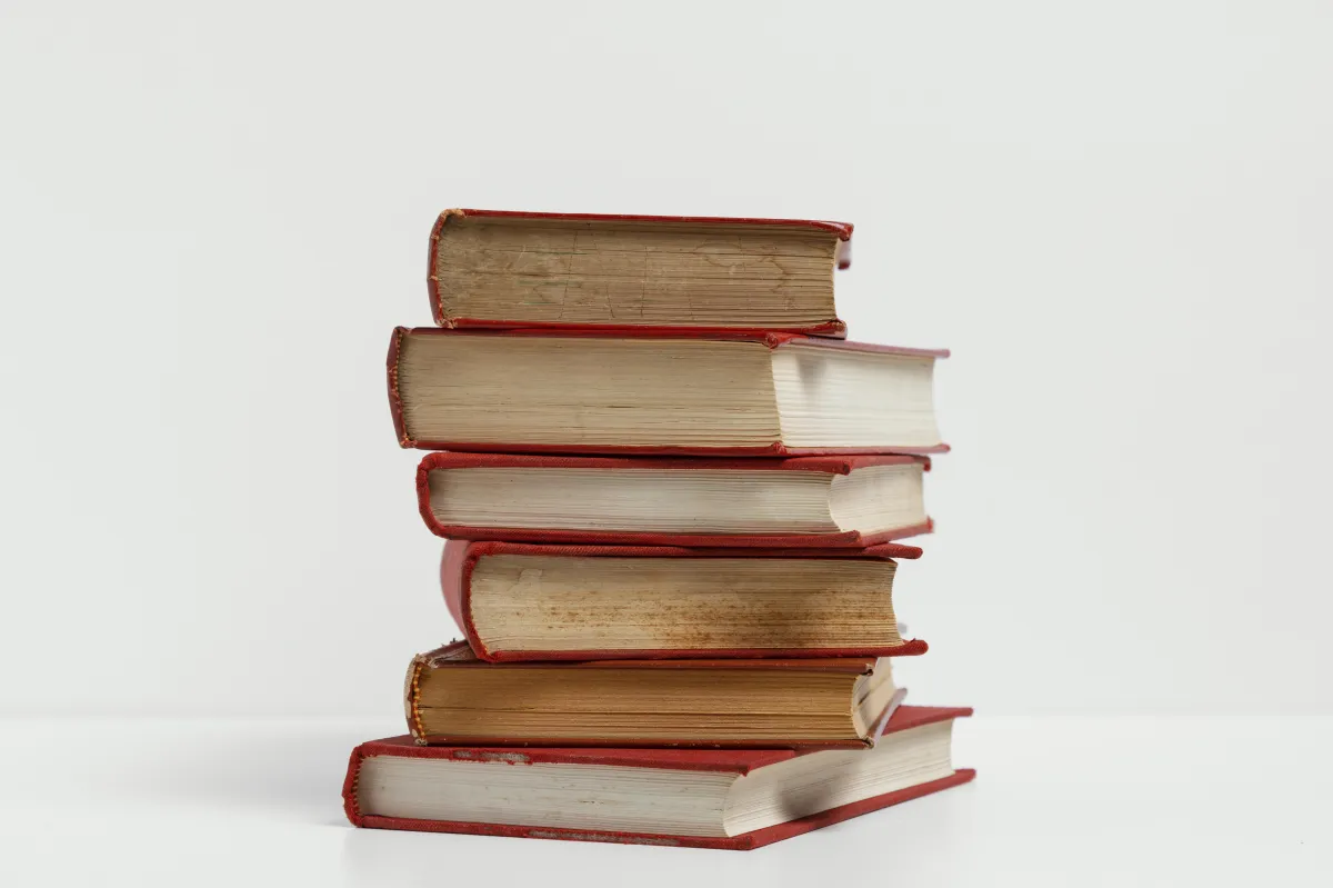 books stacked single one on top of the others