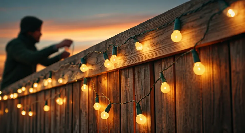 Safely Hanging Christmas Lights on a Fence