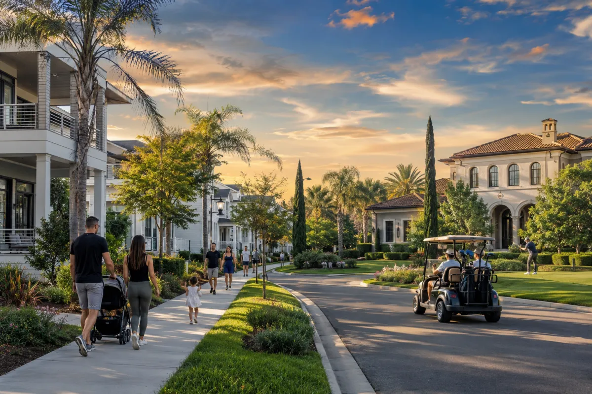 Laureate Park and Eagle Creek neighborhoods in Lake Nona, Orlando, Florida.
