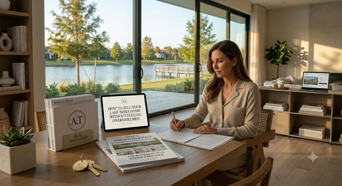 Lake Nona home seller reviewing a clear selling plan with confidence
