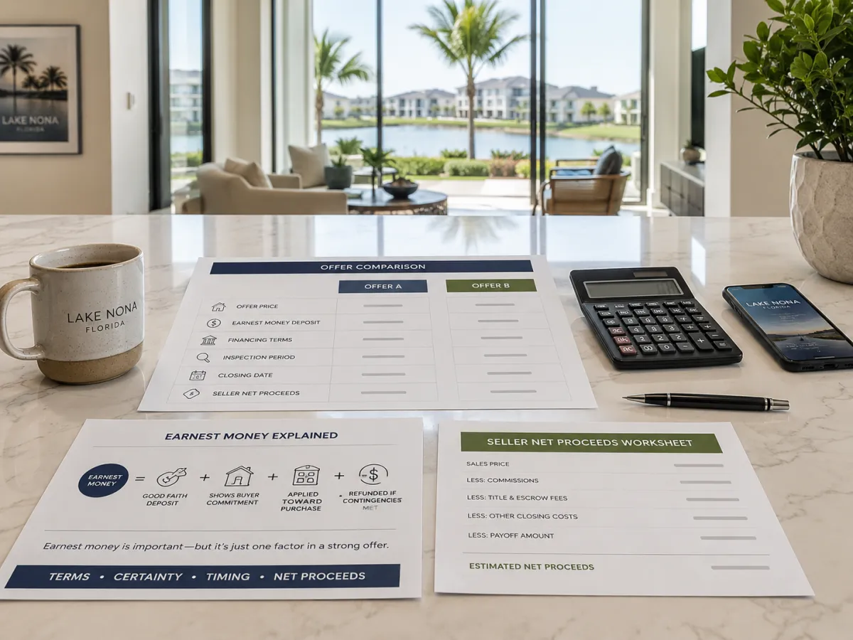 Earnest money guide for Lake Nona home sellers