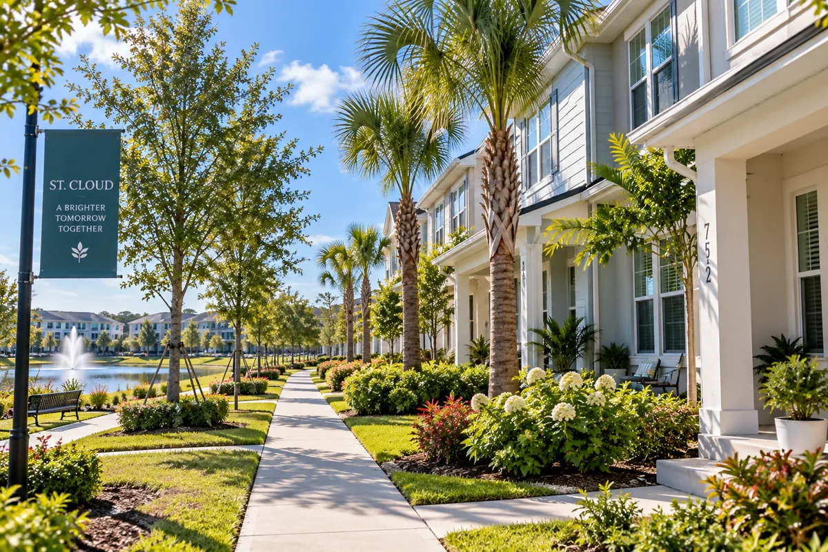 St. Cloud Florida townhome community exterior in the 34771 zip code