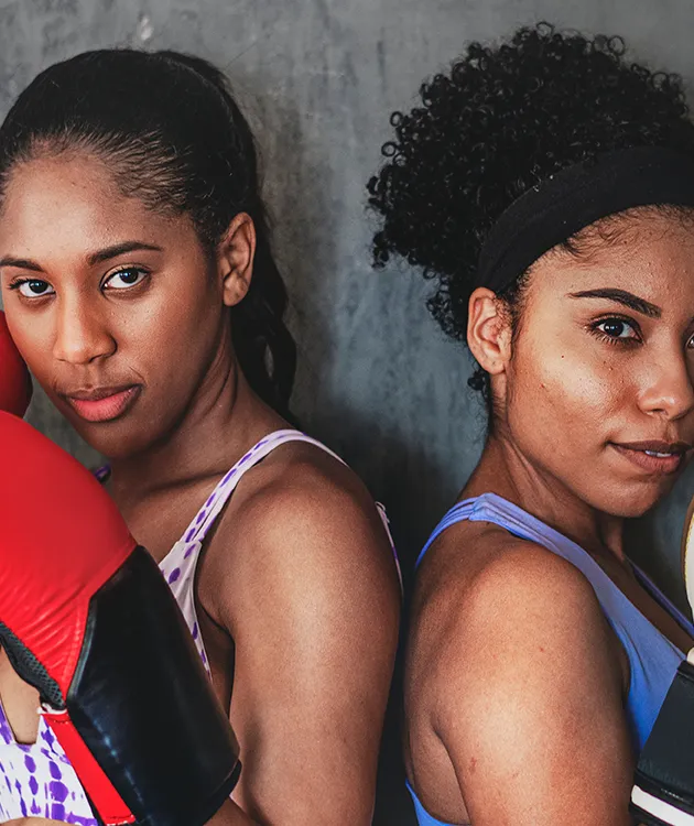 two-african american-women-kickboxers