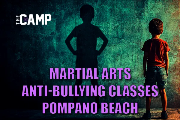 Martial arts anti-bullying classes in Pompano Beach at The Camp MATC featuring a boy looking at his confident shadow