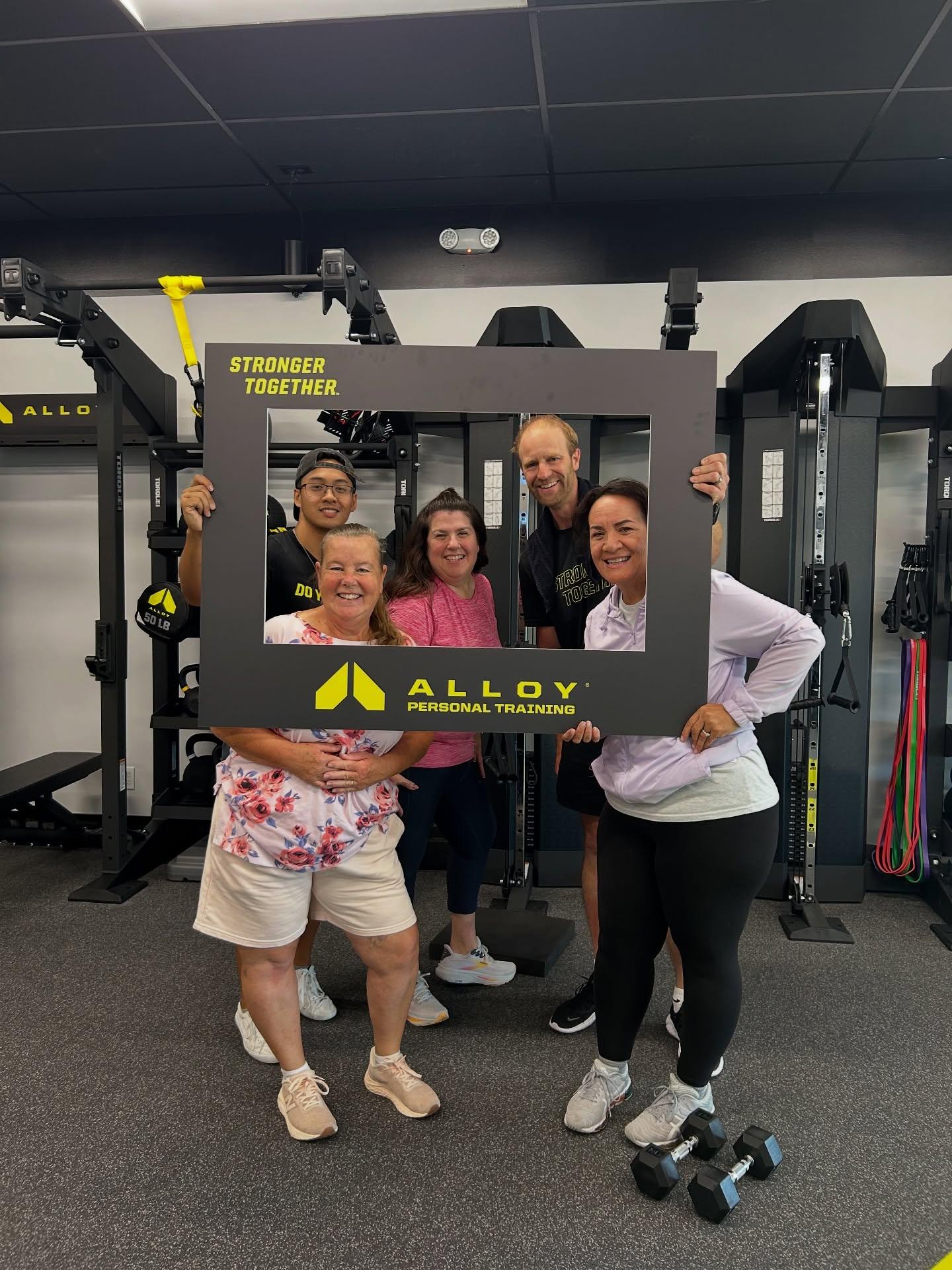 Fitness Studio Fun at Alloy Personal Training Concord. We Believe that community is what holds us together through hard times and good times. Strength training is hard but is more fun when you have a certified personal trainer and a group of people to do it together. 