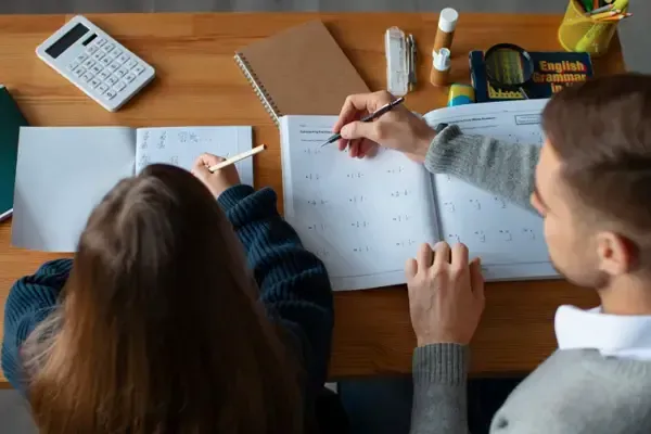 parent and daughter doing homework