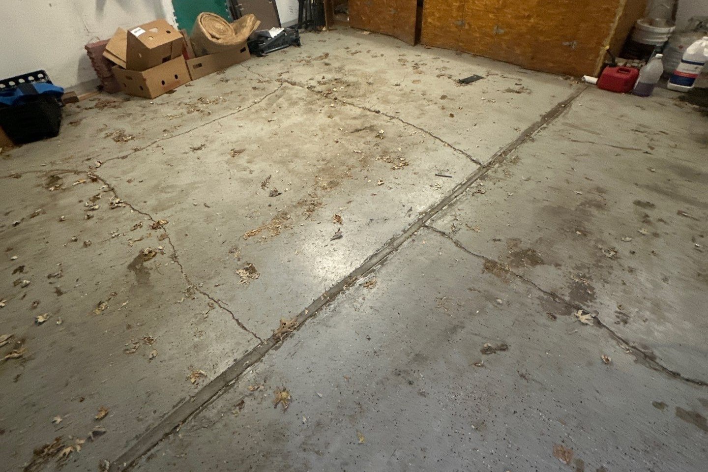 Cracked Foundation in a Garage