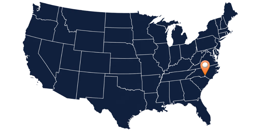 Map showing Paint Protection Lab service area around Charlotte