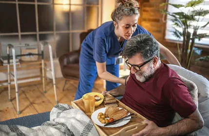 Care giver rendering Meal peparation