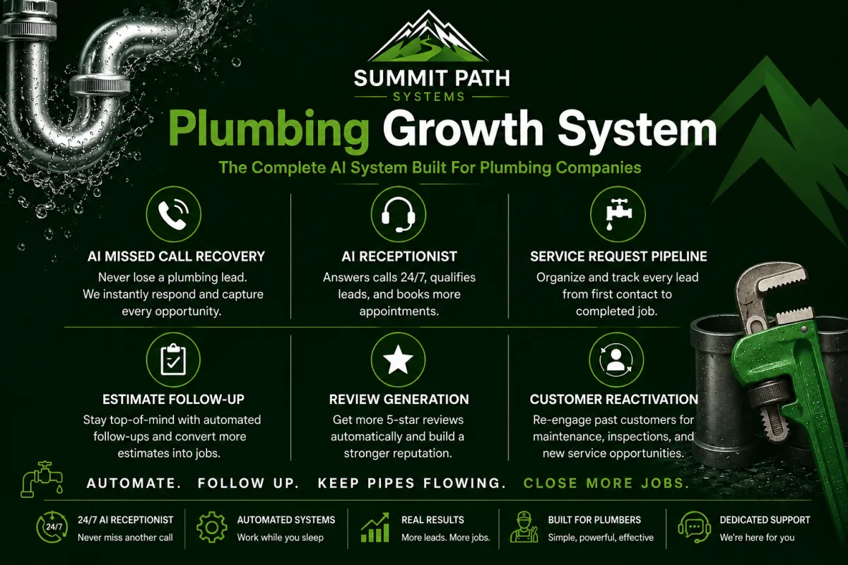Plumbing Repair Growth System for Summit Path Systems.