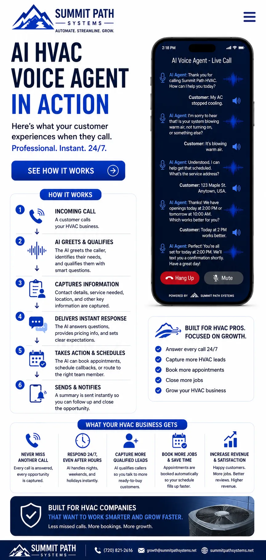 AI Voice Agent in Action for Summit Path Systems.