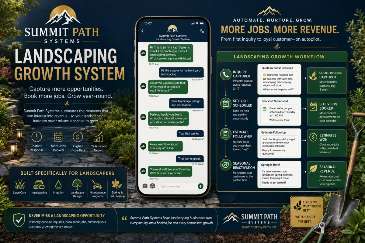 Landscaping Growth System for Summit Path Systems.
