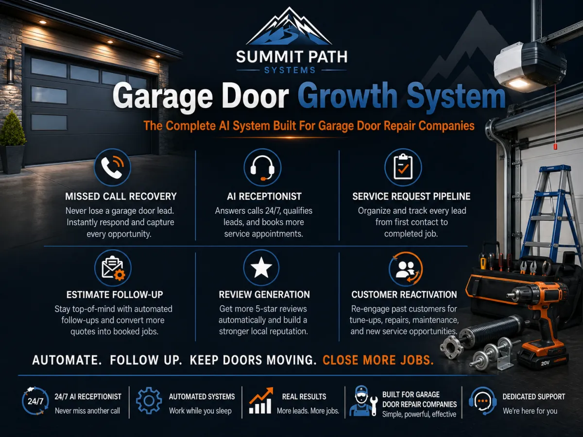 Garage Door Repair Repair Growth System for Summit Path Systems.