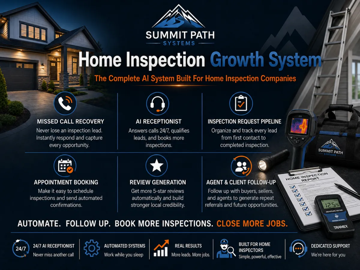 Home Inspection Growth System for Summit Path Systems.