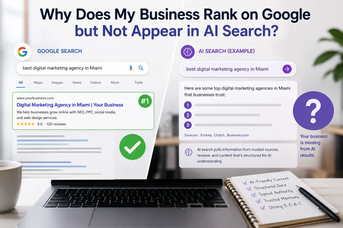 Business Rank on Google but Not Appear in AI Search
