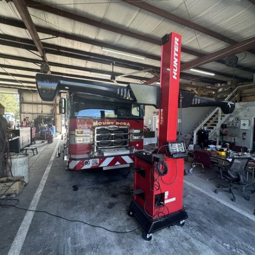 Emergency response fire truck serviced by On Time Truck Repair