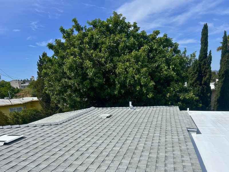 San Diego roof replacement installing CertainTeed shingles and silicone flat roof coating by McKay Roofing and Solar