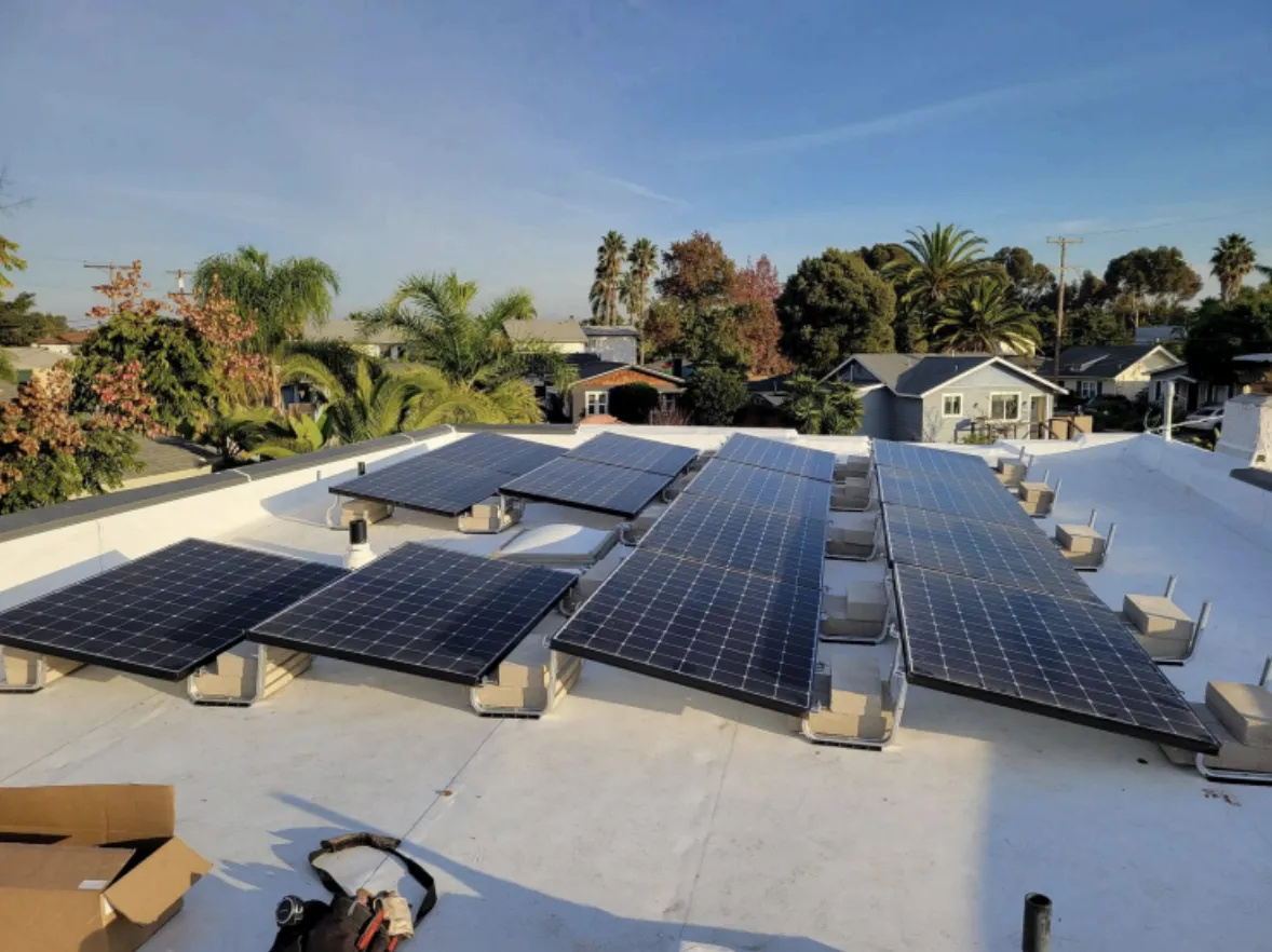 Solar panels on residential roof san diego