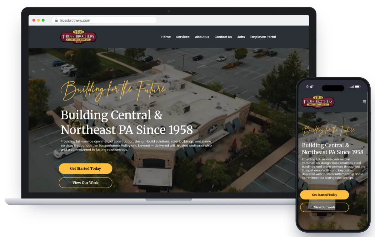 T-Ross Brothers Construction website by Barclay Mountain