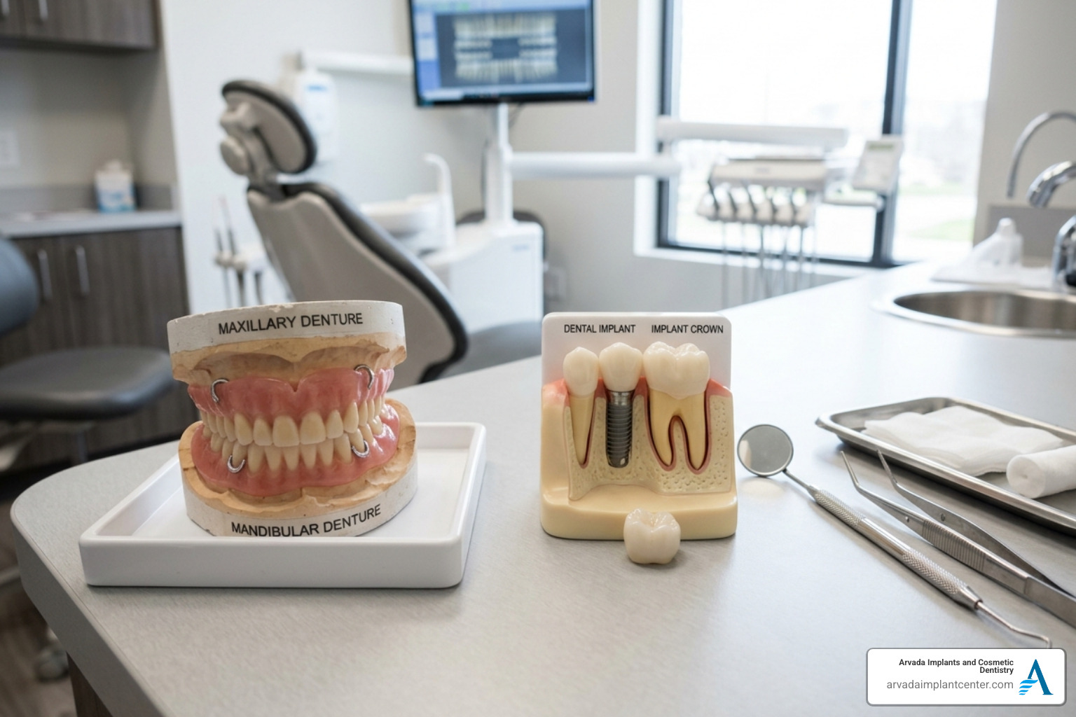 dentures vs implants cost