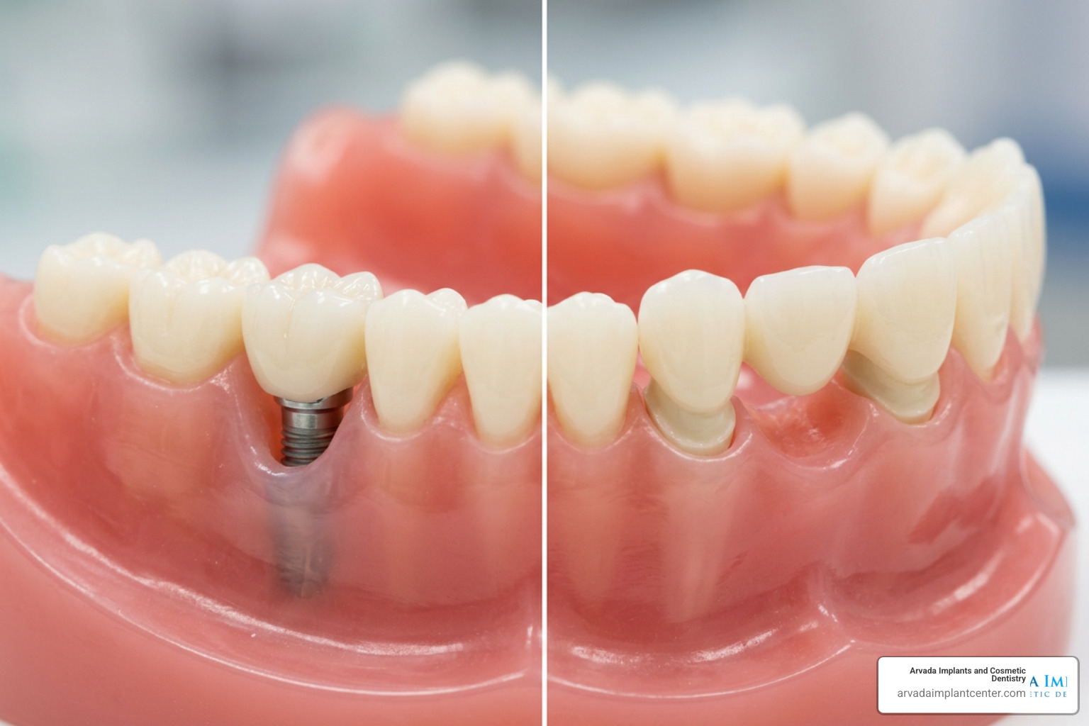 dental bridge vs implant
