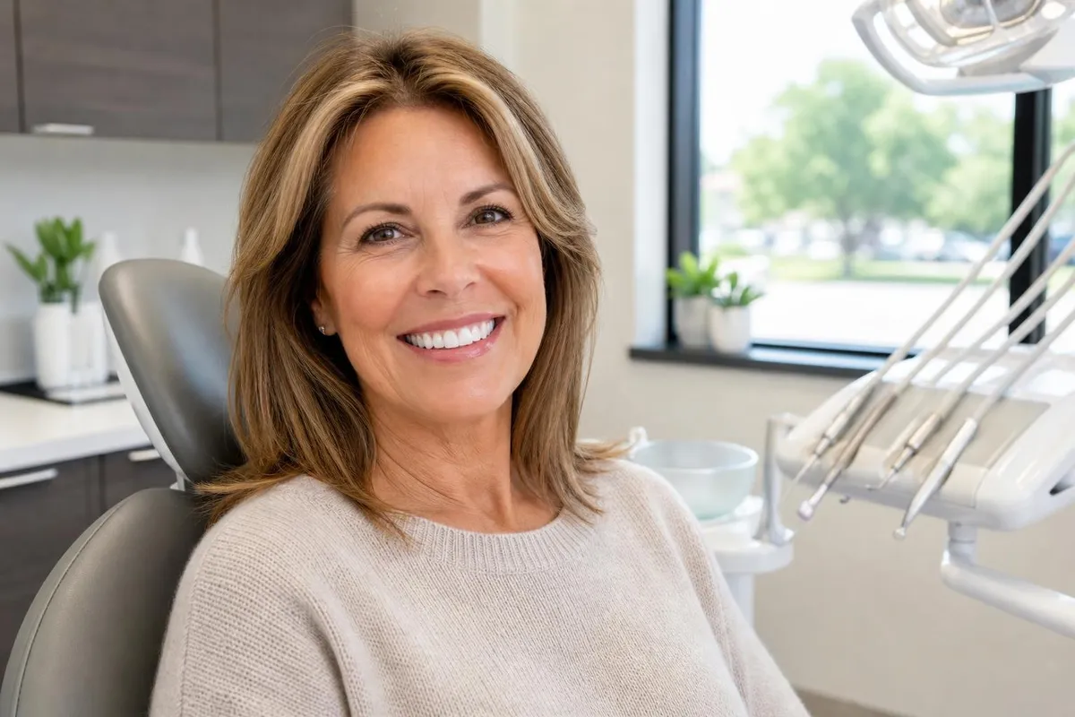 permanent false teeth smile restoration