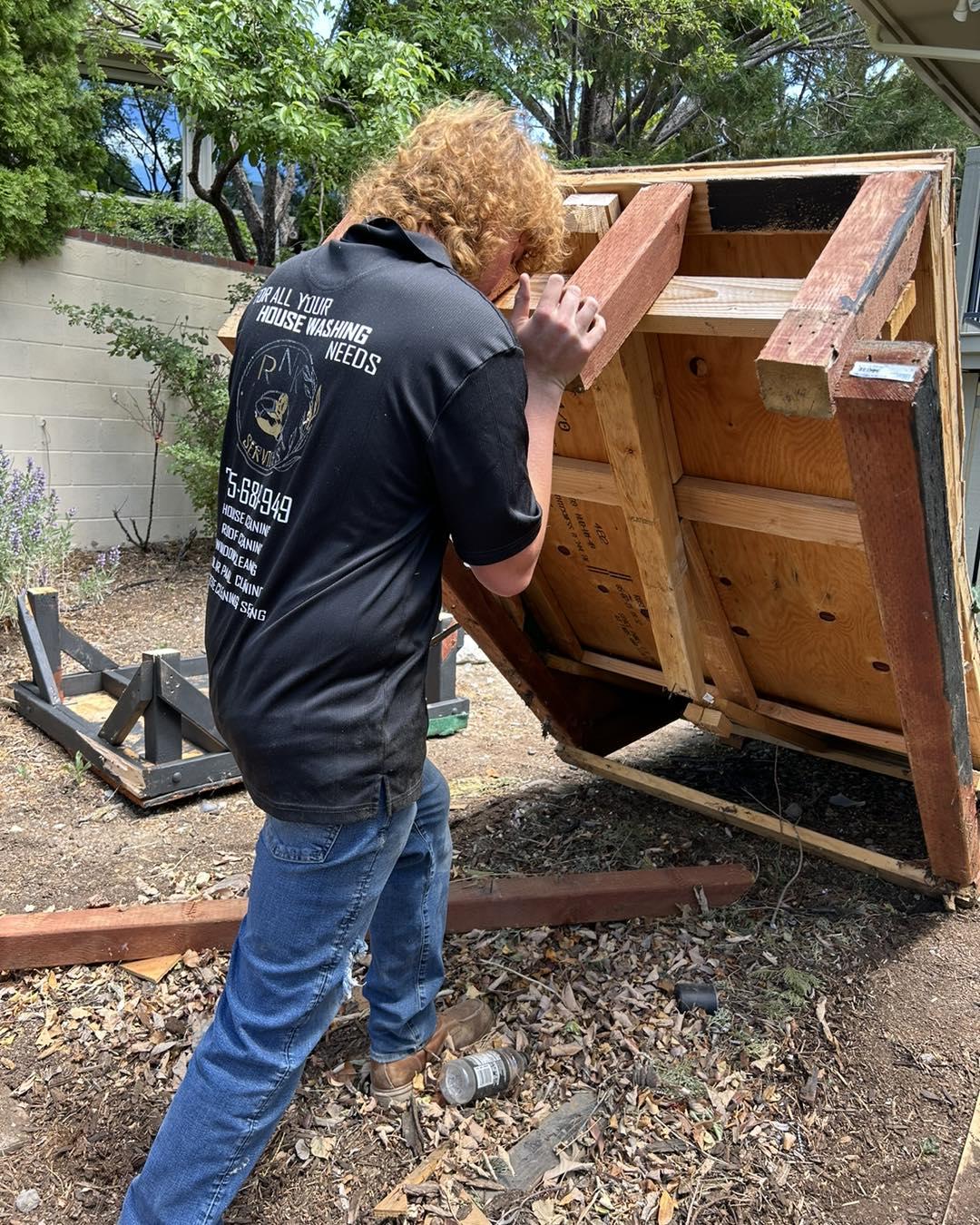 A street with a bunch of trash on the side of the road