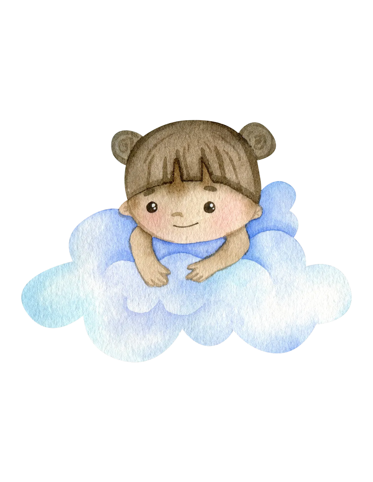 A cute illustration of a fairy child with brown hair sitting on a blue cloud. Text introduces Fetu, a tooth fairy-in-training, and describes her adventures. At the bottom, colorful text reads The Tooth Fairy Agency with fun printables for extra support.