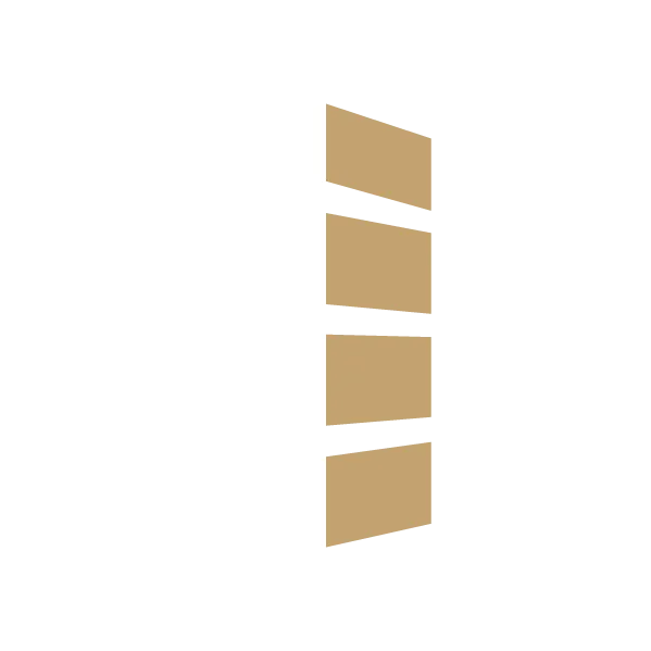 Logo for Cutting Edge Mentoring, featuring a stack of five blocks alternating between black and beige, symbolizing a structured or tiered system for contractor growth and scaling.