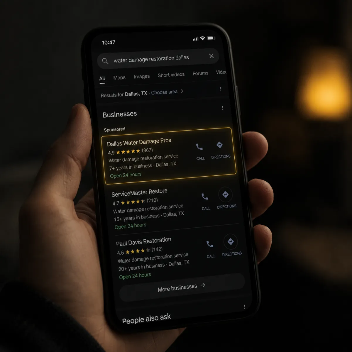 Mobile ready restoration company website built to convert visitors into booked jobs
