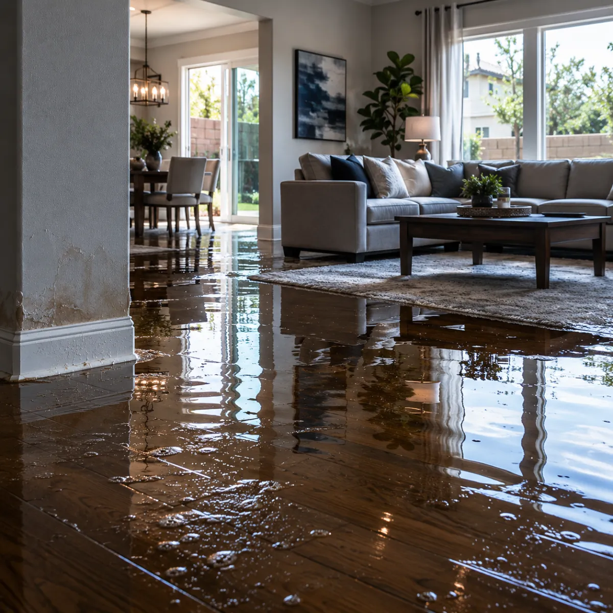 google map pack results on a phone showing the top three water damage restoration companies