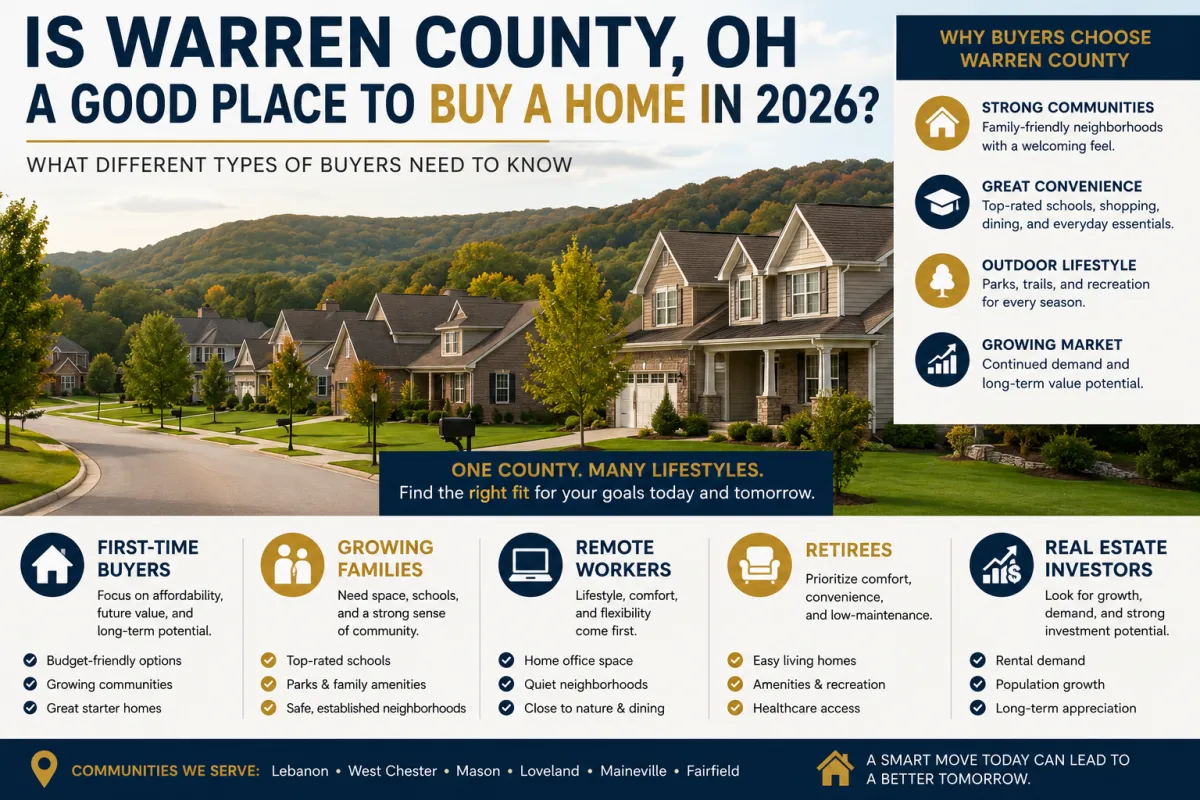 Warren County OH real estate market, neighborhoods, and home buying opportunities for families, retirees, investors, and first-time buyers