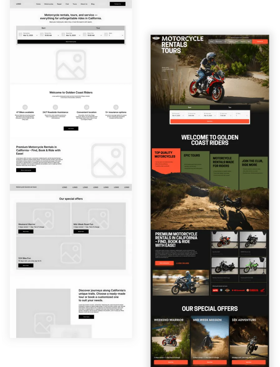 Rideshare Landing Page