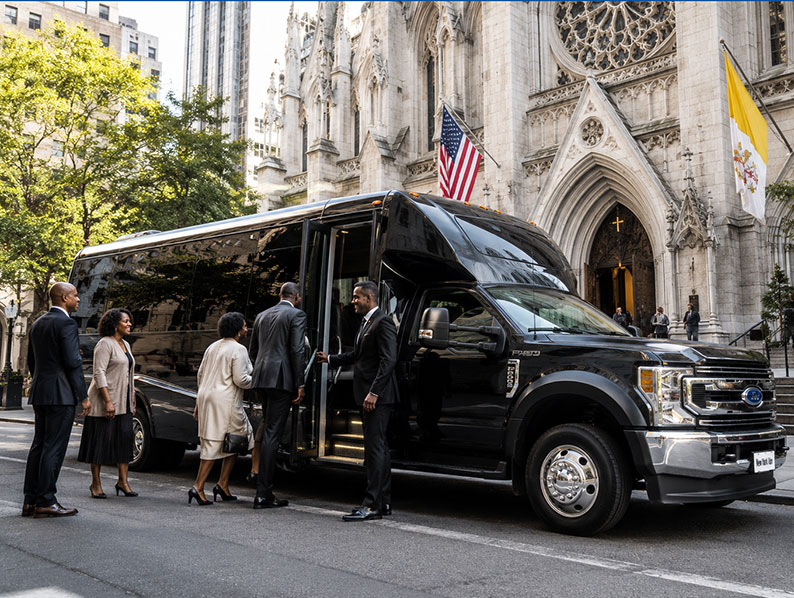 Mini Bus with church group in New York City